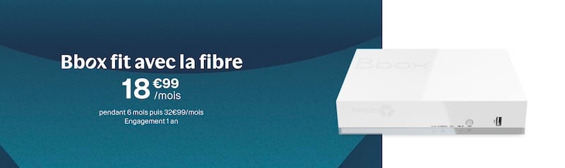 BBox Fit fibre à partir de 18,99€/mois pendant 6 mois