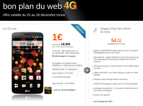 M4gic Noël d'Orange - Le LG G2 en bon plan du web 4G