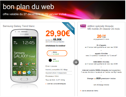 M4gic Noël d'Orange - Samsung Galaxy Trend en bon plan du web M6 Mobile