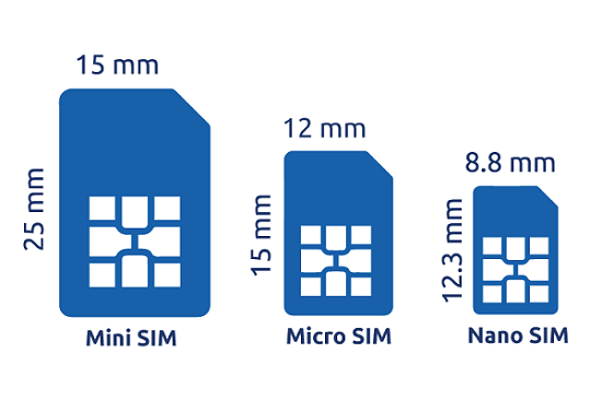 Adaptateur carte NanoSim en MicroSim ou en Carte Sim classique